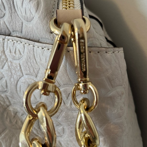 Michael Kors Chain Satchel Bag- Vanilla - Picture 9 of 16